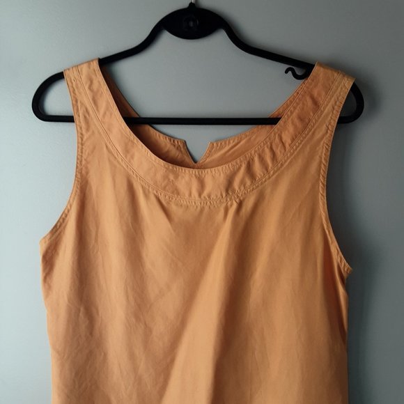 Vintage 100% Silk Sleeveless Top Blouse Yellow Gold, Made in Canada, Size 10 - Picture 4 of 8